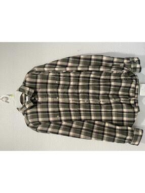 Sonoma Olive Green Plaid Button-Up Shirt - Small